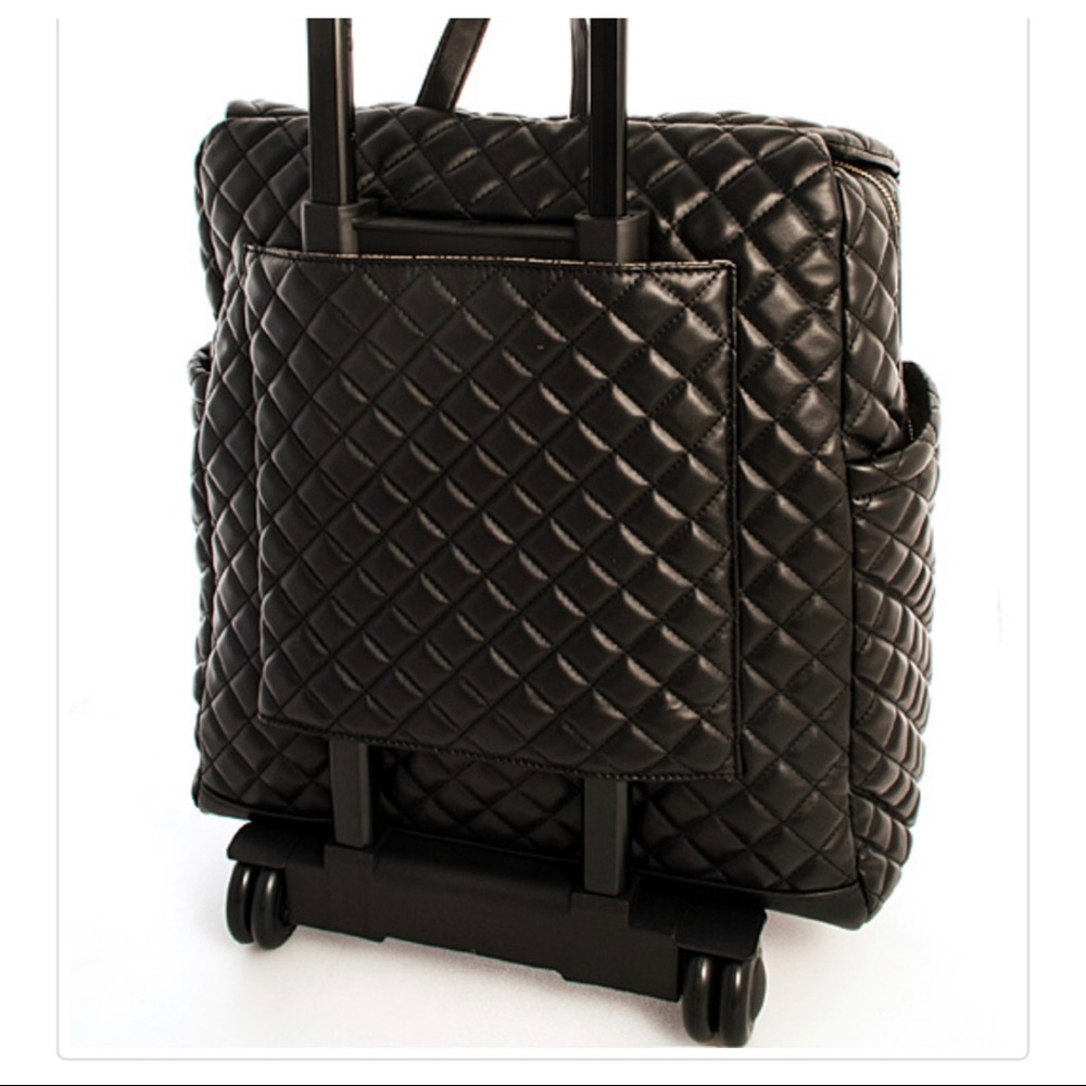 BACK IN STOCK✨✨✨Quilted Faux leather Fabulous Travel Rolling bag - Picture 5 of 12